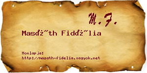 Masáth Fidélia névjegykártya